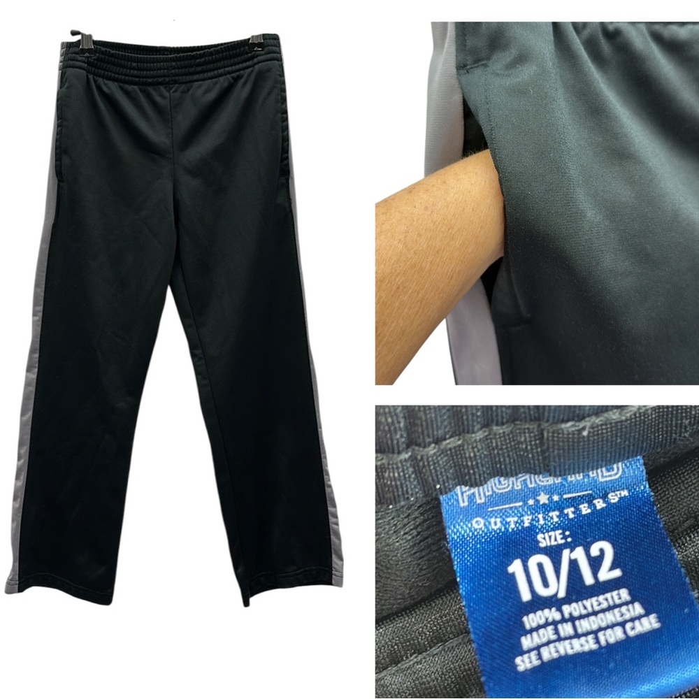Highland Outfitters Black and Gray 2 Pocket Activewear Track Pants Boys 10 12